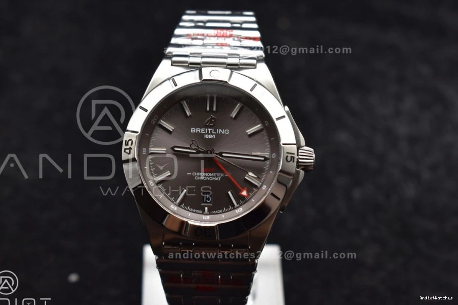 A SS 529 Chronomat Factory Dial Best Automatic SoftTouch GMT Bracelet 40mm 1:1 Edition BLS on Breitling Grey 0715